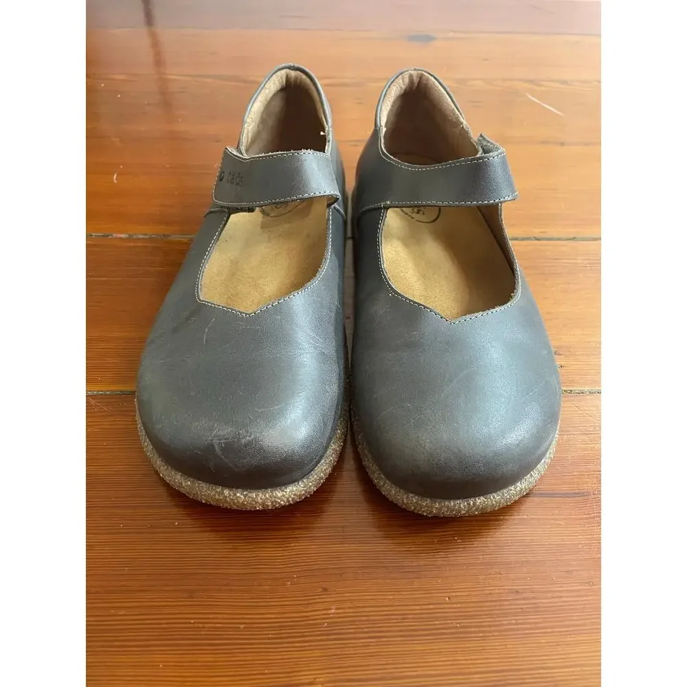 Taos Class Mary Jane Shoes EU 39, US 8-8.5 Gray Leather Comfort Flats Spain